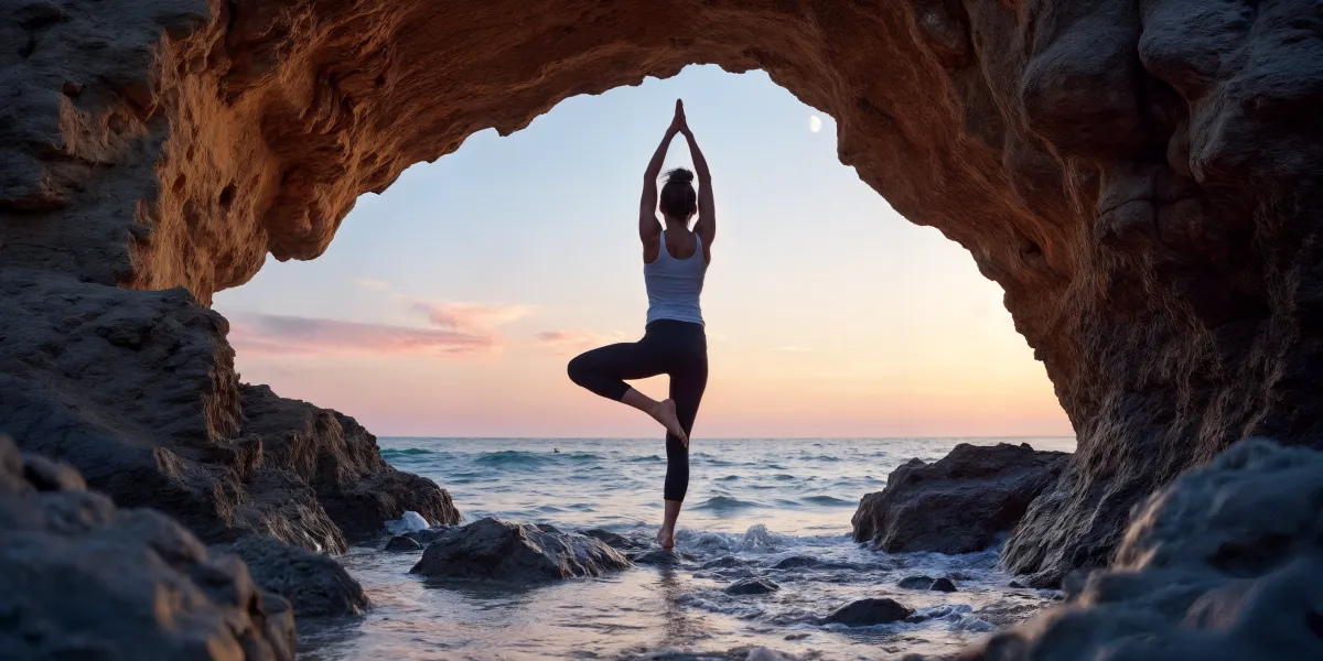 Séance de yoga au lever du soleil