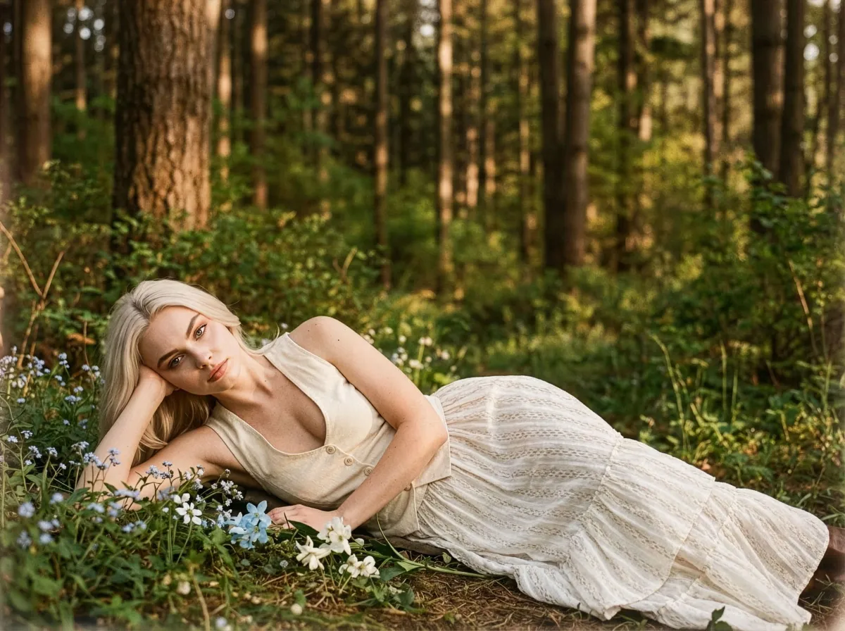 Forêt paisible au lever du soleil