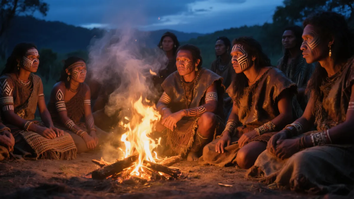 Soirée feu de camp entre adultes